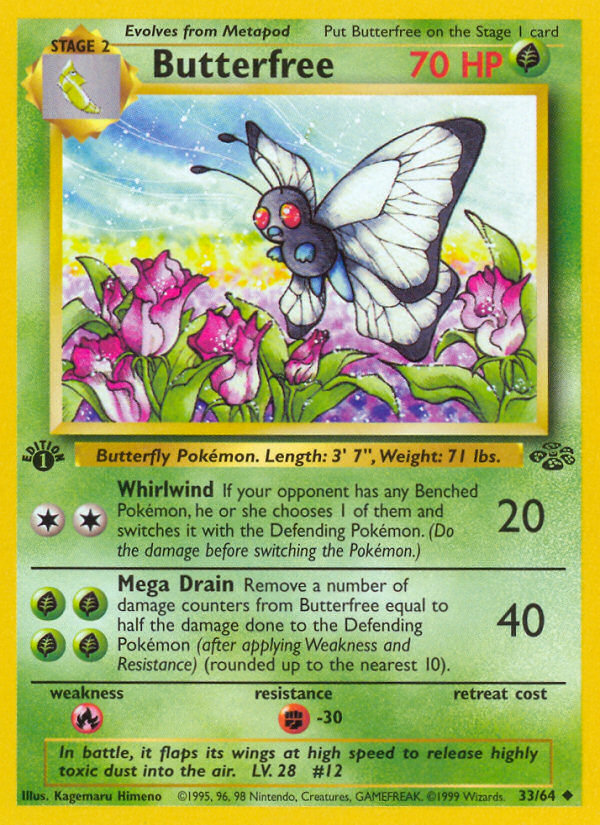 Pokemon Singles - Butterfree (1st Edition) - Jungle 33/64