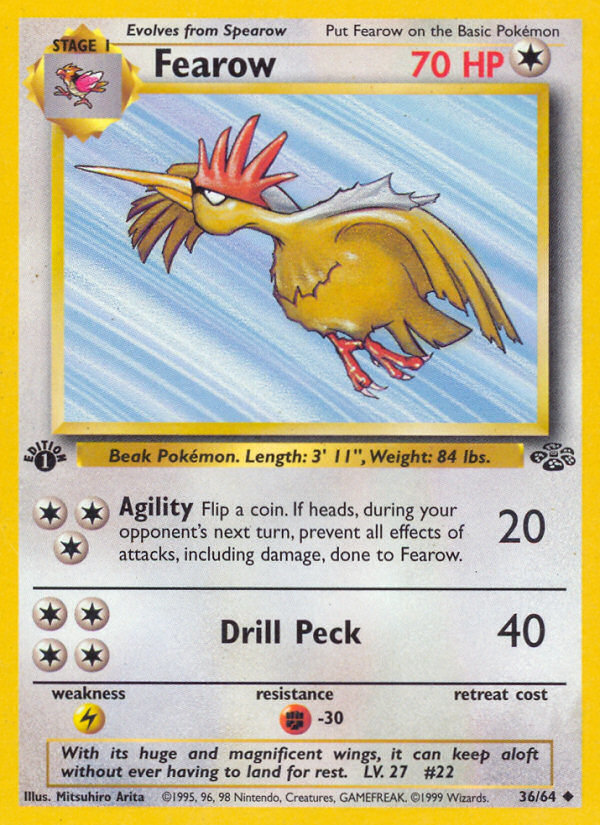 Pokemon Singles - Fearow (1st Edition) - Jungle 36/64