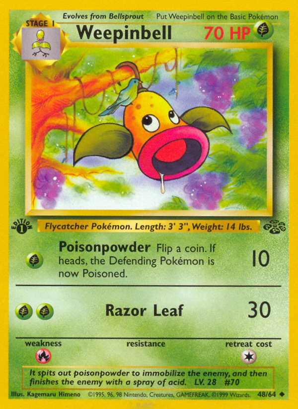 Pokemon Singles - Weepinbell (1st Edition) - Jungle 48/64