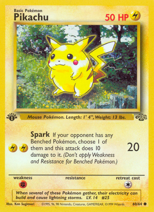 Pokemon Singles - Pikachu (1st Edition) - Jungle 60/64