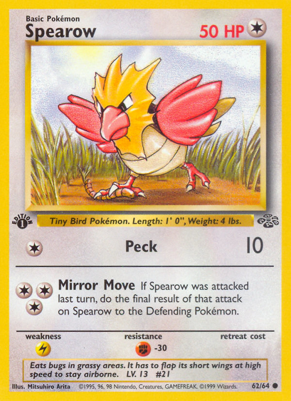 Pokemon Singles - Spearow (1st Edition) - Jungle 62/64