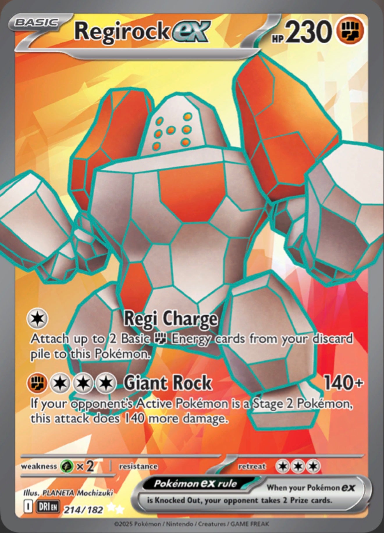 Pokémon Singles - Regirock ex - DRI 214/182