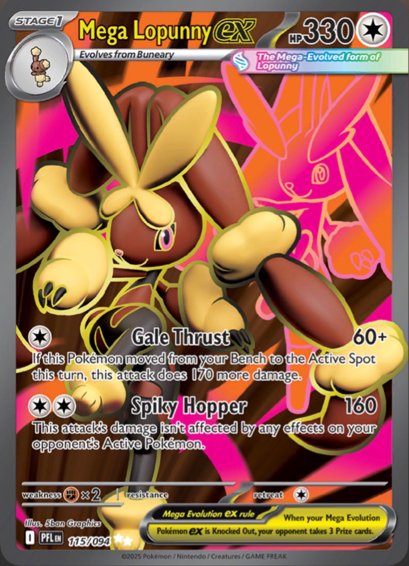 Pokémon Singles - Mega Lopunny ex - PFL 115/94