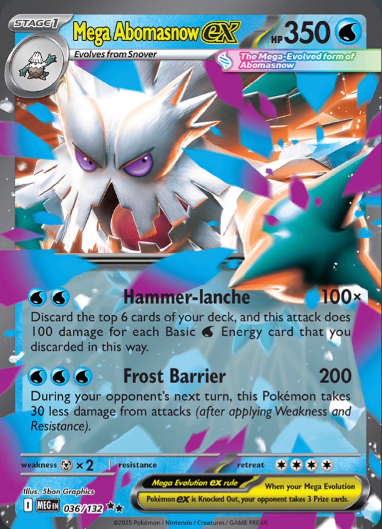 Pokémon Singles - Mega Abomasnow ex - MEG 36/132