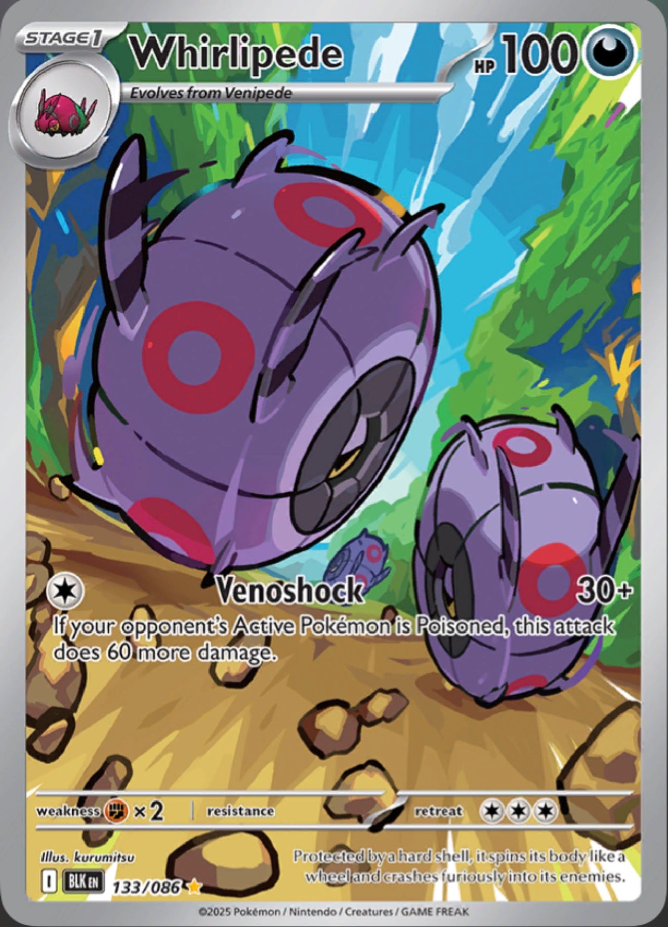 Pokémon Singles - Whirlipede - BLK 133/86