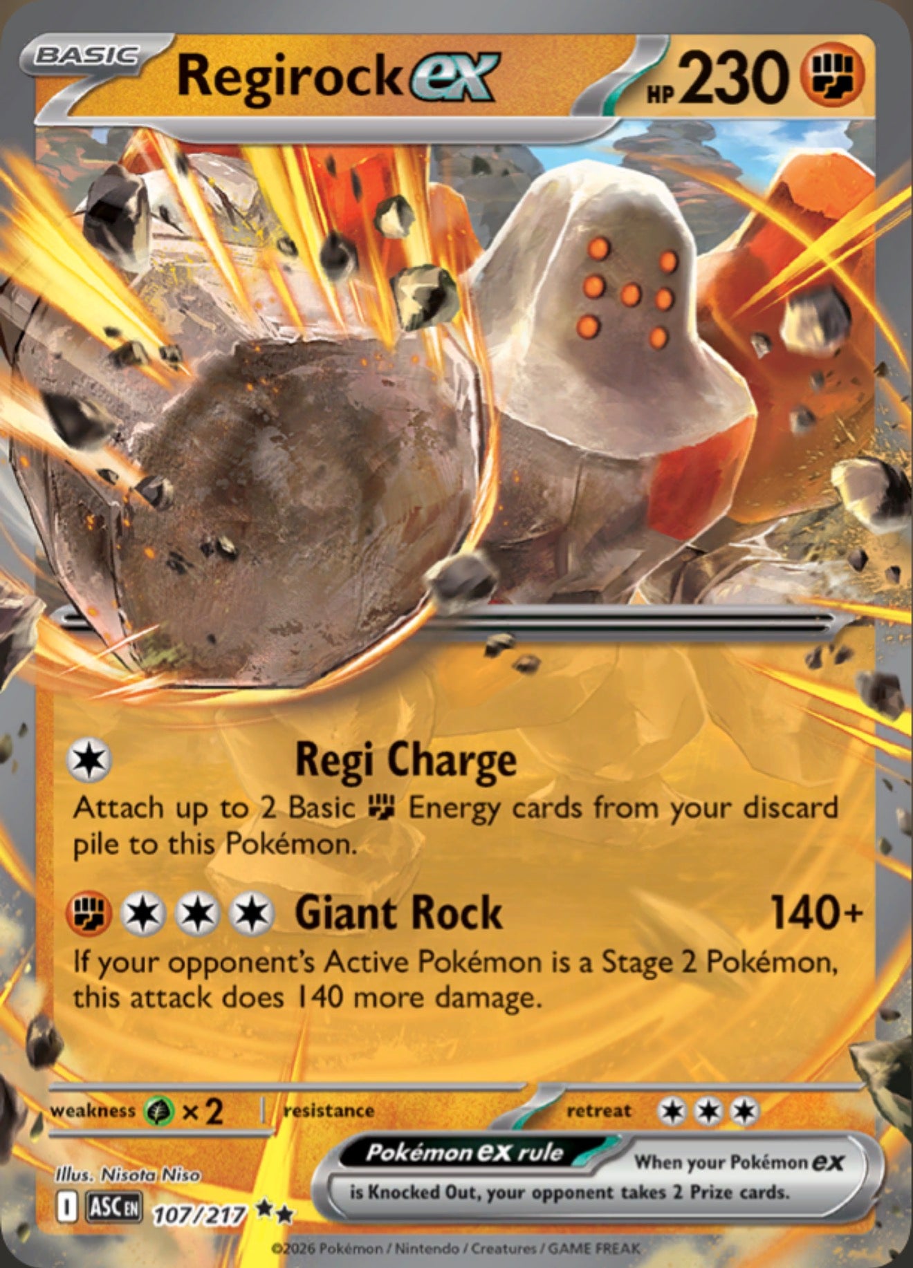 Pokémon Singles - Regirock ex - ASC 107/217
