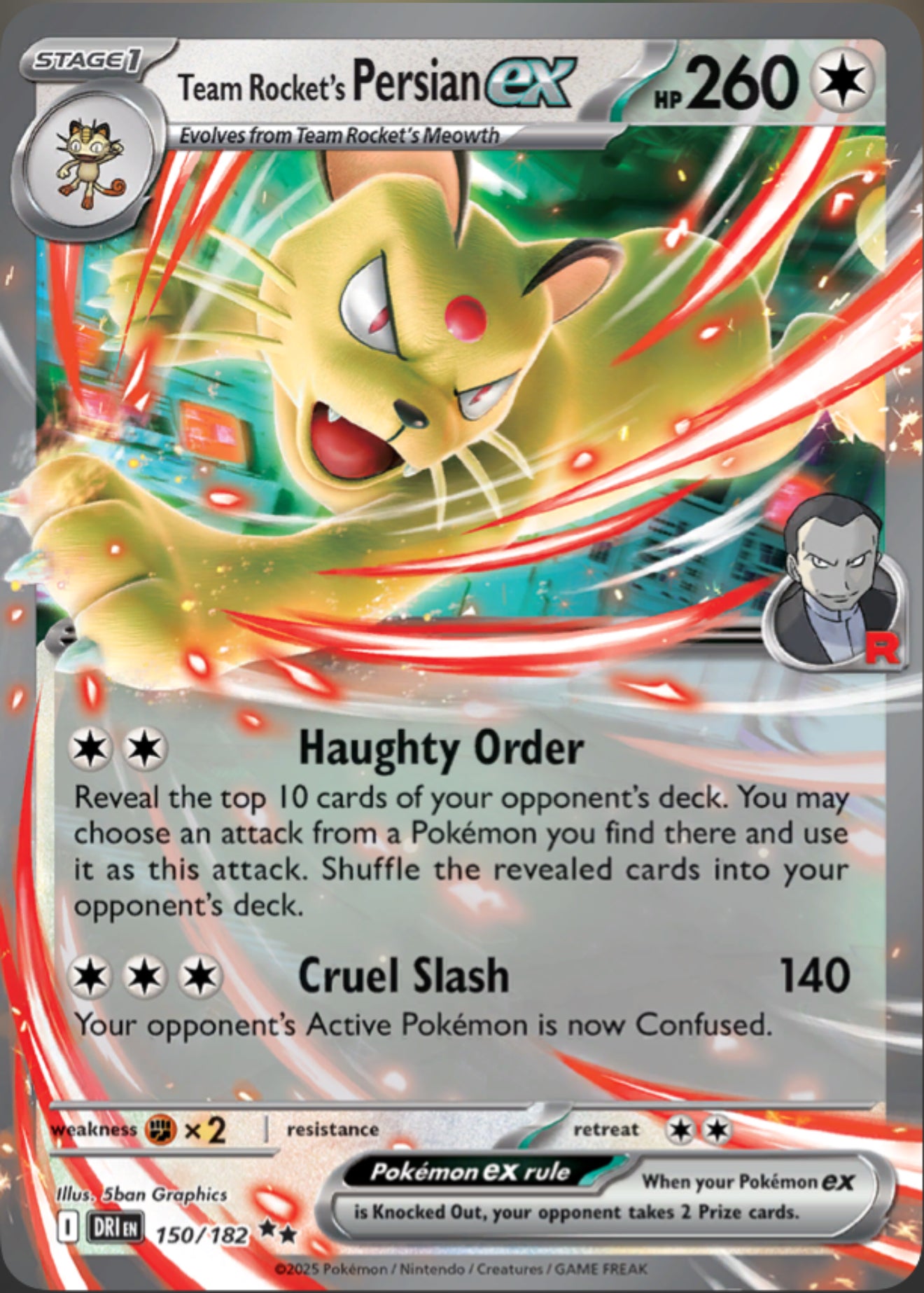 Pokémon Singles - Team Rocket’s Persian ex - DRI 150/182