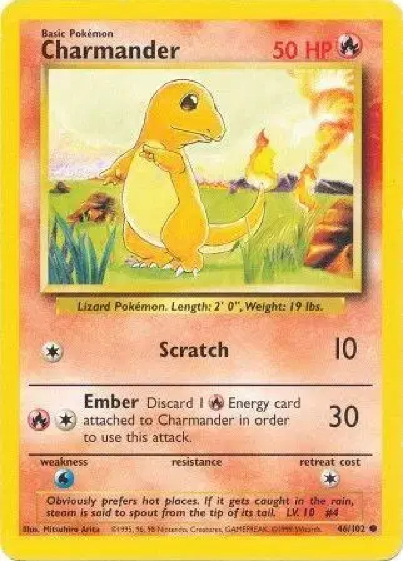 Pokémon Singles - Charmander - Base Set Unlimited 46/102