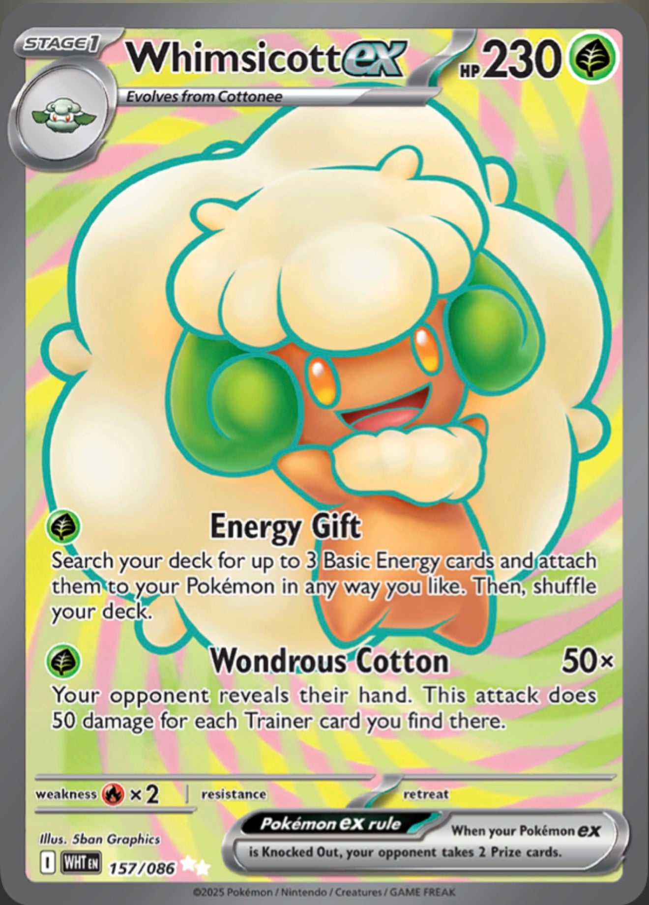 Pokémon Singles - Whimsicott ex - WHT 157/086