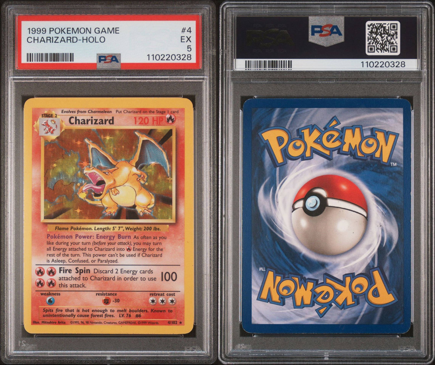 Charizard 4/102 - 1999 POKEMON GAME CHARIZARD-HOLO 4 -PSA 5