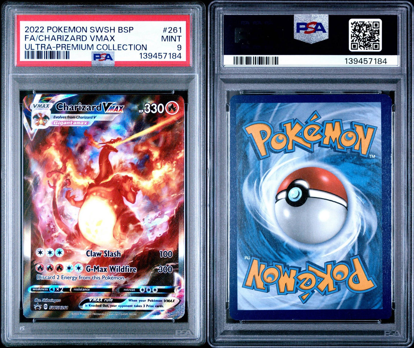 CHARIZARD VMAX 261 | 2022 POKEMON SWSH BLACK STAR PROMO | SWORD & SHIELD ULTRA-PREMIUM COLLECTION-CHARIZARD - PSA 9