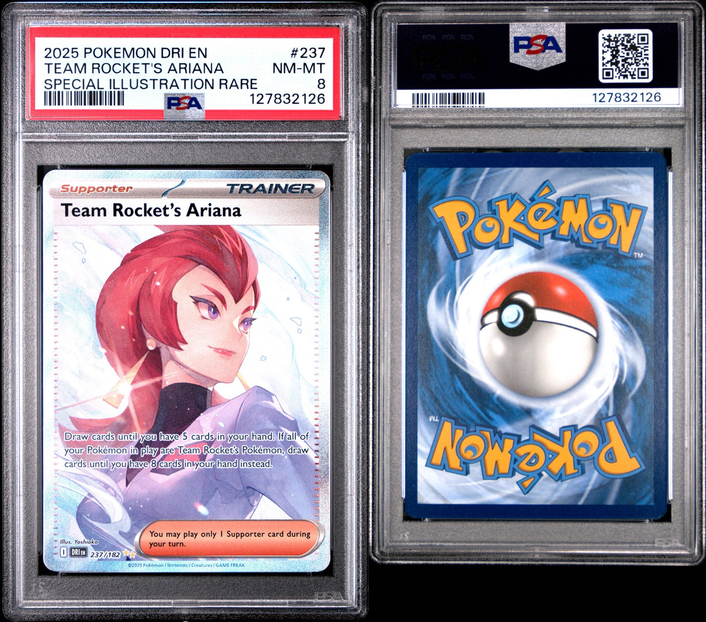 TEAM ROCKET'S ARIANA #237 | 2025 POKEMON DRI EN-DESTINED RIVALS | PSA 8