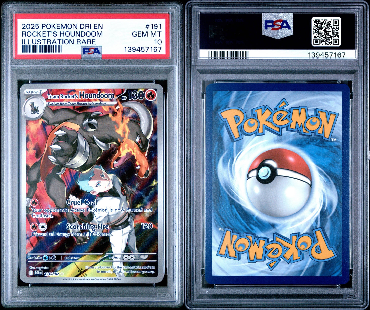 TEAM ROCKET'S HOUNDOOM #191 | 2025 POKEMON DRI EN-DESTINED RIVALS | PSA 10