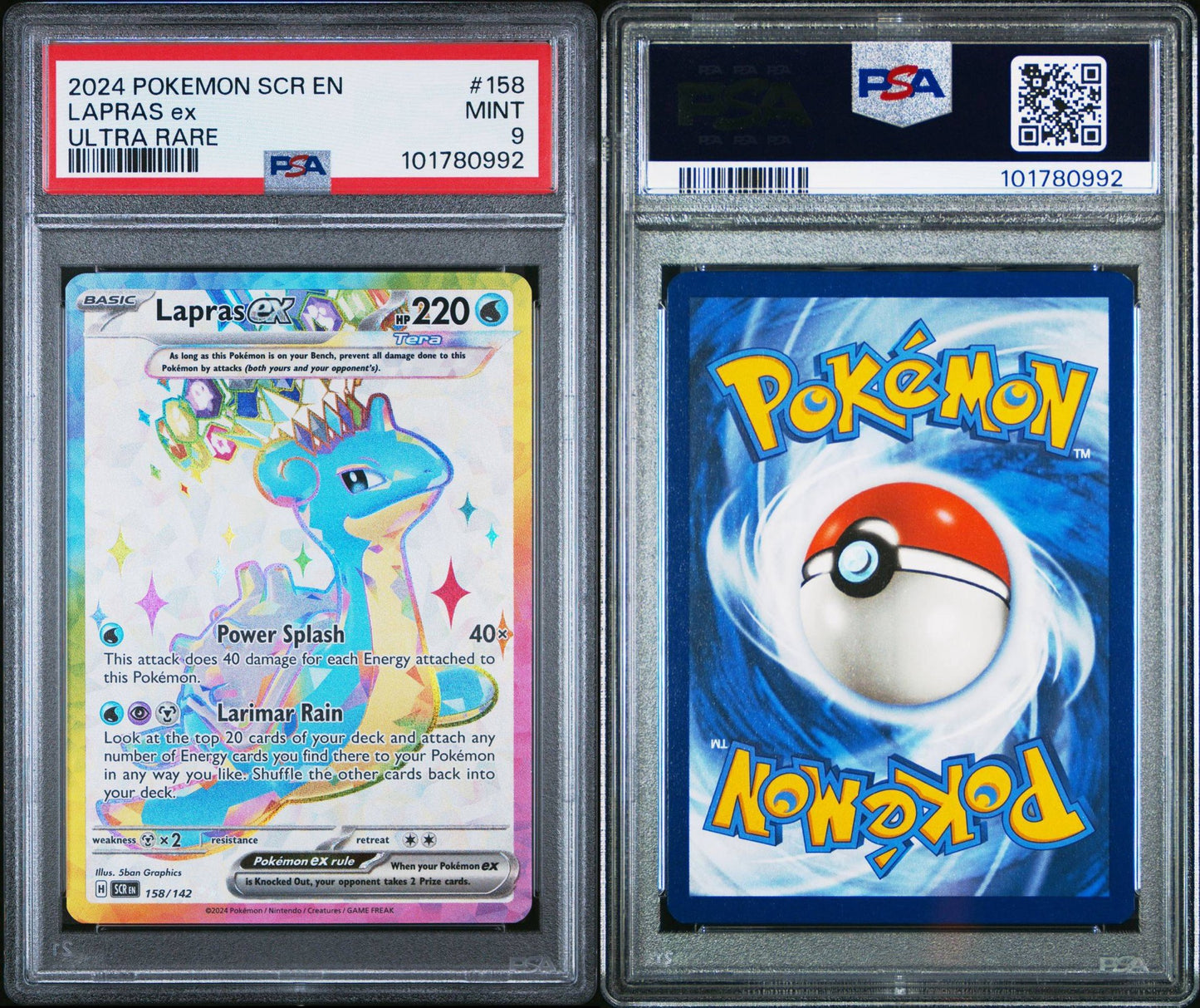 LAPRAS EX 158 - 2024 POKEMON SCR EN-STELLAR CROWN | ULTRA RARE - PSA 9