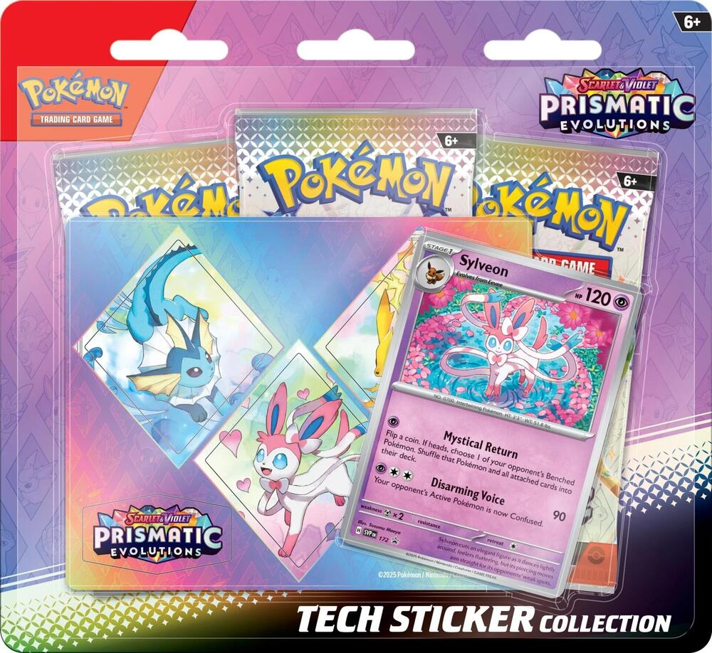 Pokémon TCG: Prismatic Evolutions Tech Sticker Collection (Sylveon) 3 Packs)