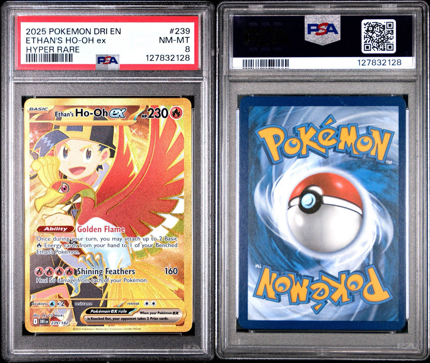 Ethan’s Ho-Oh ex 239 | 2025 Pokémon Destined Rivals - PSA 8