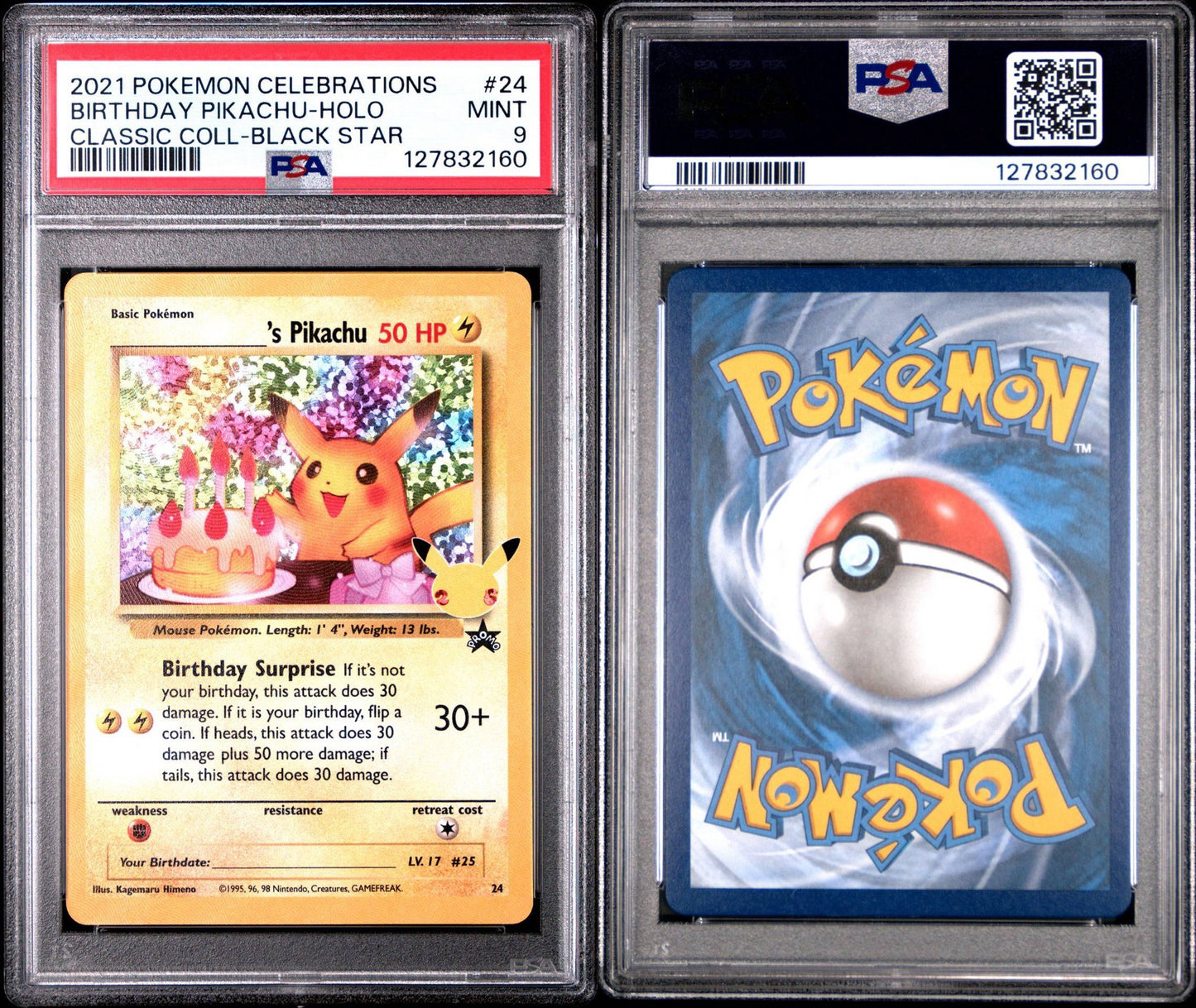 Celebrations Birthday Pikachu | 2021 Pokémon Celebrations Classic Collection - PSA 9