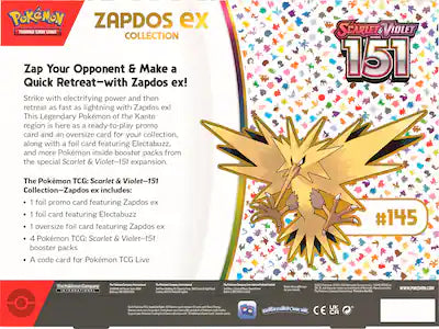 Pokémon - TCG: 151 Zapdos ex Box