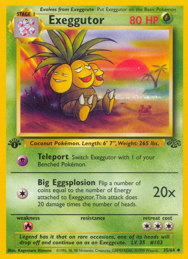 Pokemon Singles - Exeggutor (1st Edition) - Jungle 35/64