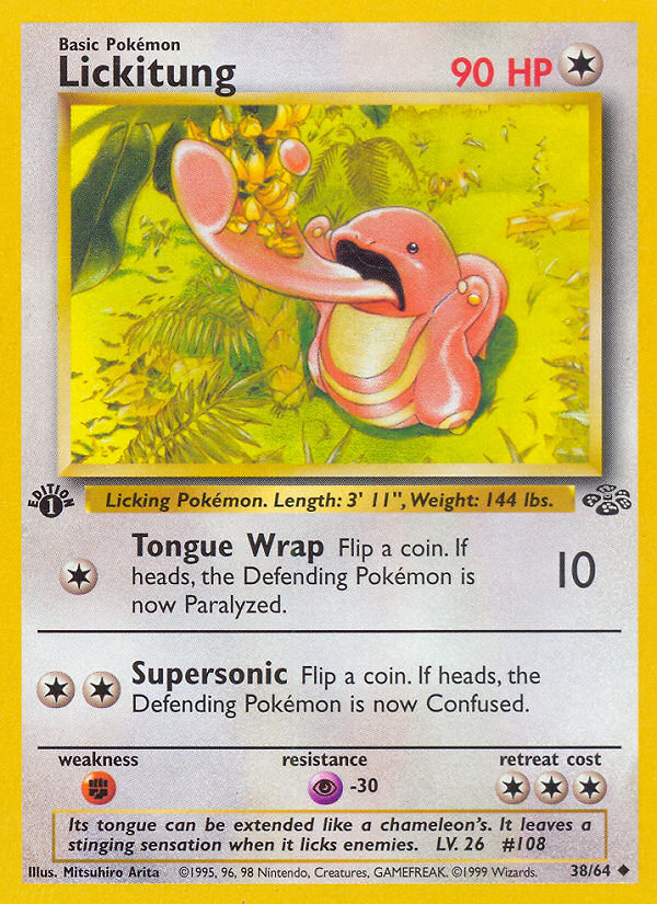 Pokemon Singles - Lickitung (1st Edition) - Jungle 38/64