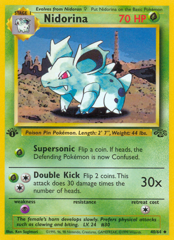 Pokemon Singles - Nidorina (1st Edition) - Jungle 40/64