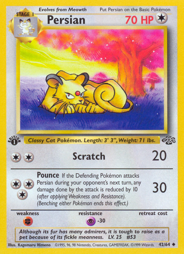 Pokemon Singles - Persian (1st Edition) - Jungle 42/64