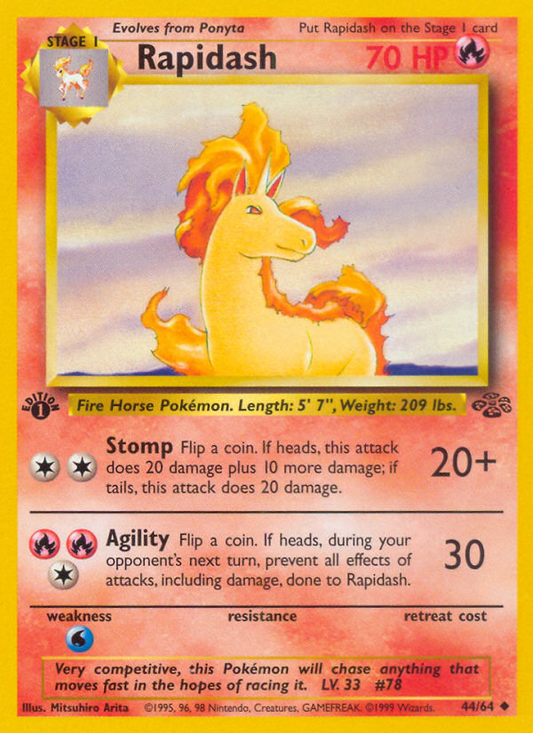 Pokemon Singles - Rapidash (1st Edition) - Jungle 44/64