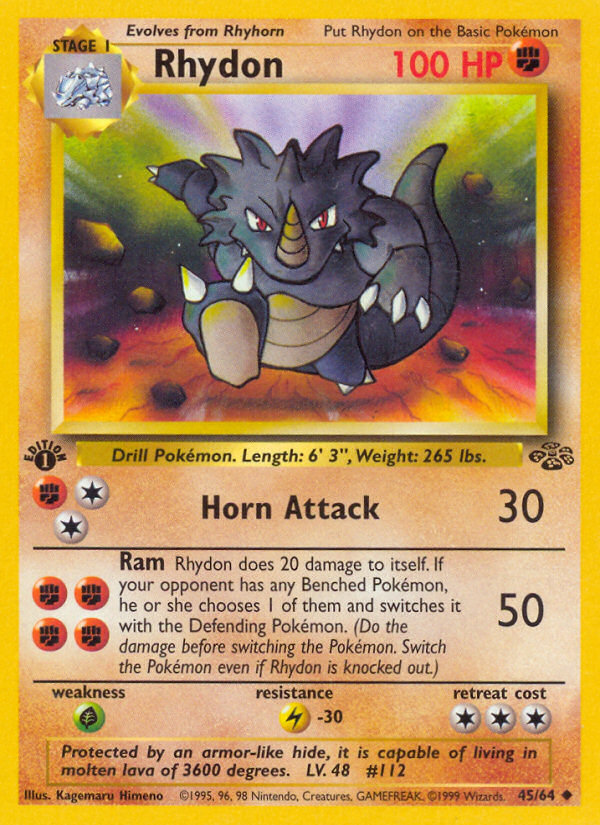 Pokemon Singles - Rhydon (1st Edition) - Jungle 45/64