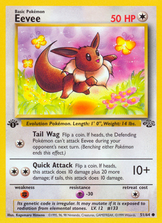 Pokemon Singles - Eevee (1st Edition) - Jungle 51/64