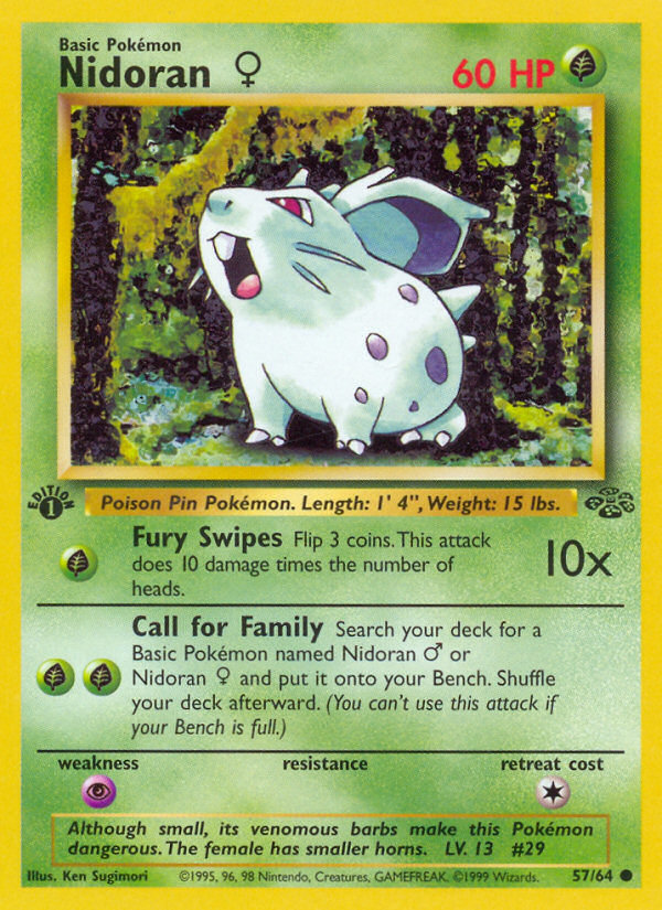 Pokemon Singles - Nidoran ♀ (1st Edition) - Jungle 57/64