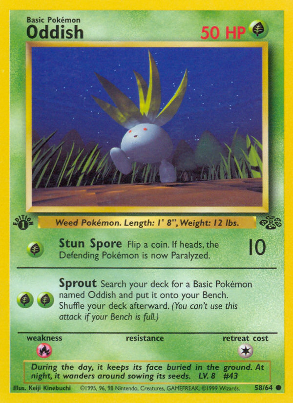 Pokemon Singles - Oddish (1st Edition) - Jungle 58/64