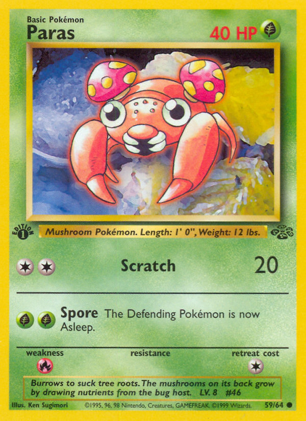 Pokemon Singles - Paras (1st Edition) - Jungle 59/64