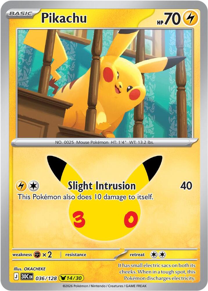 Pikachu - 30th Celebration 036/128 - 14/30