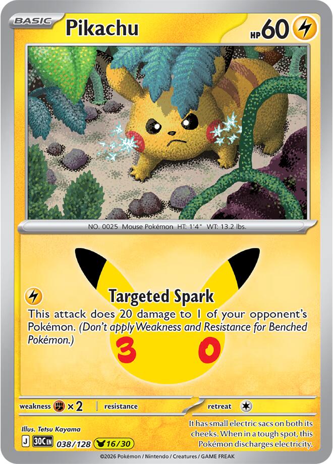 Pikachu - 30th Celebration 038/128 - 16/30