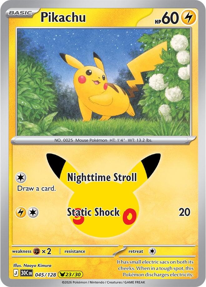 Pikachu - 30th Celebration 045/128 - 23/30