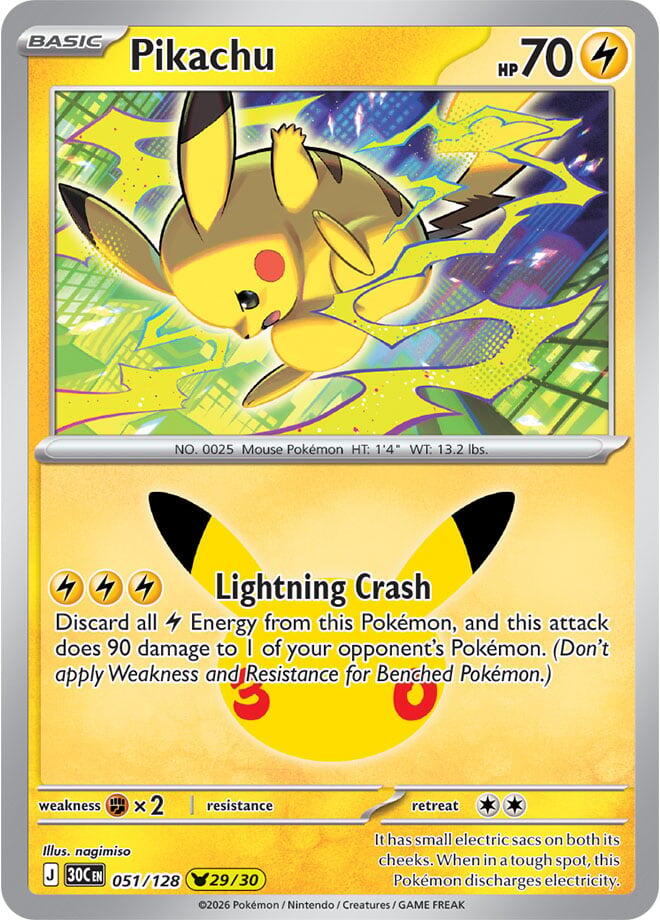 Pikachu - 30th Celebration 051/128 - 29/30