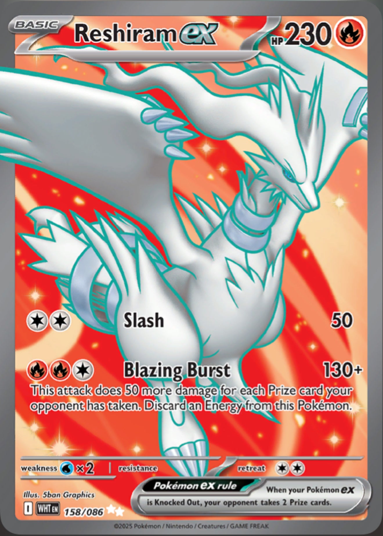 Pokémon Singles - Reshiram ex - WHT 158/086