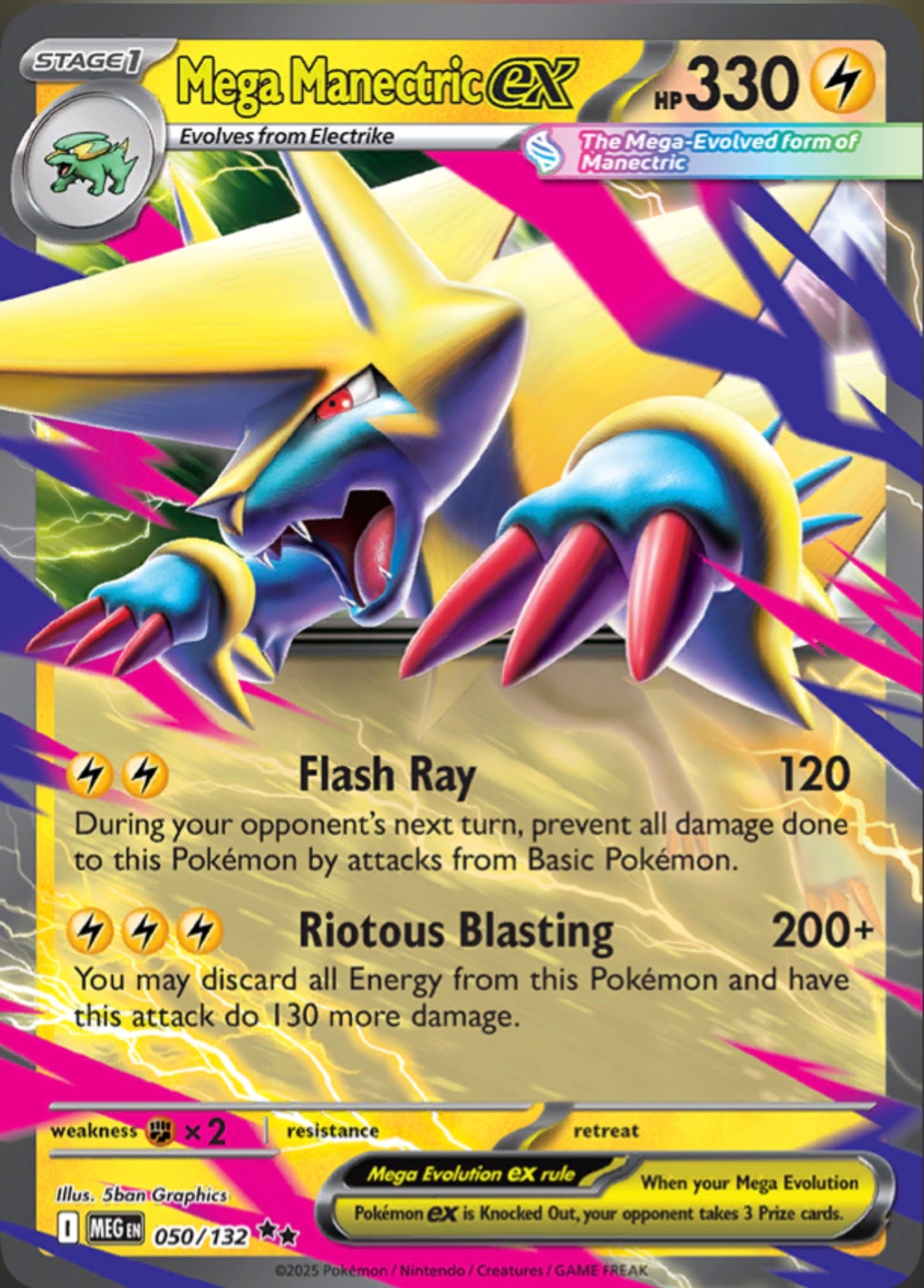Pokémon Singles - Mega Manectric ex - MEG 050/132
