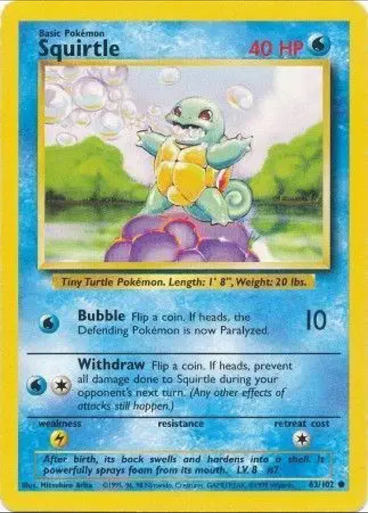 Pokémon Singles - Squirtle - Base Set Unlimited 63/102