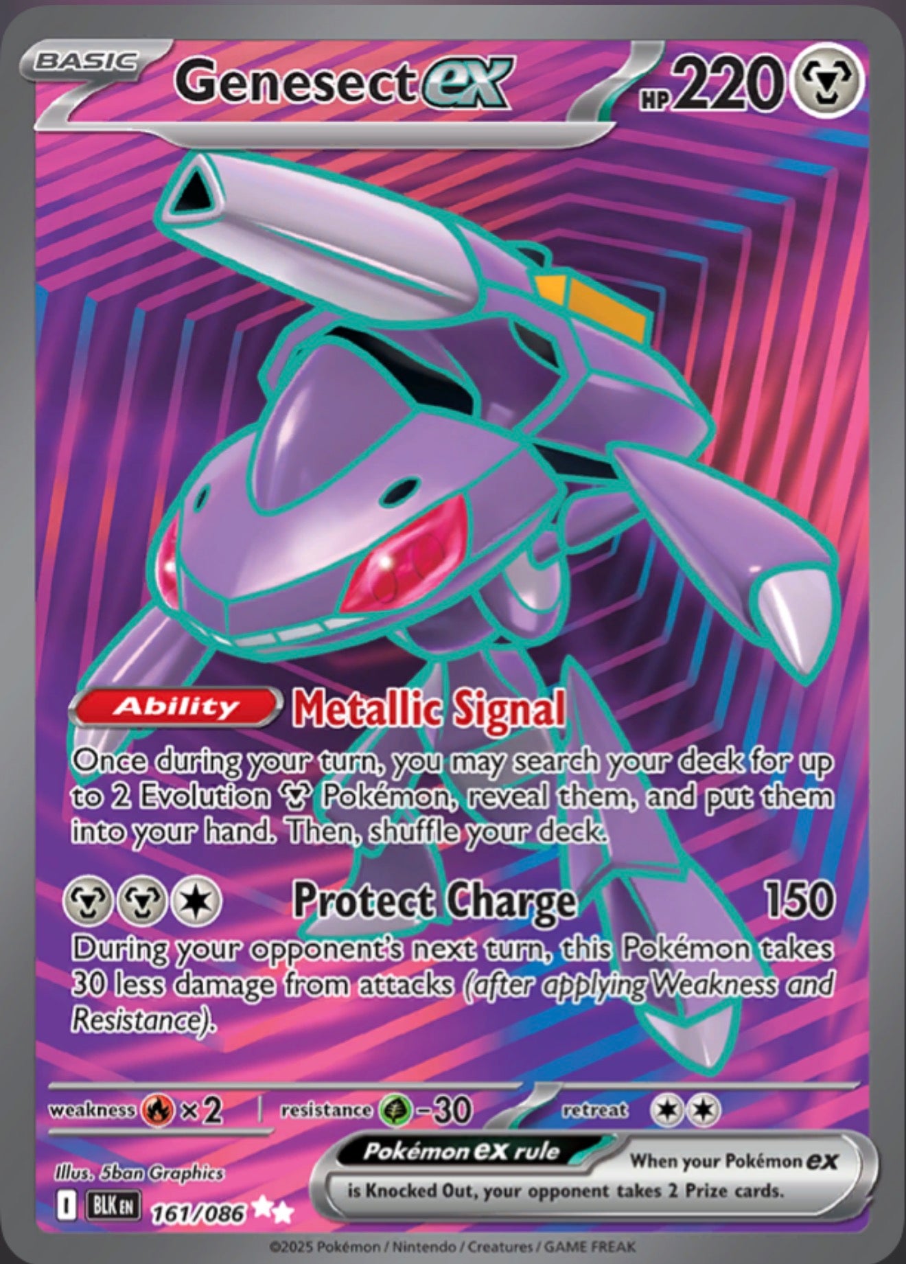 Pokémon Singles - Genesect ex - BLK 161/86