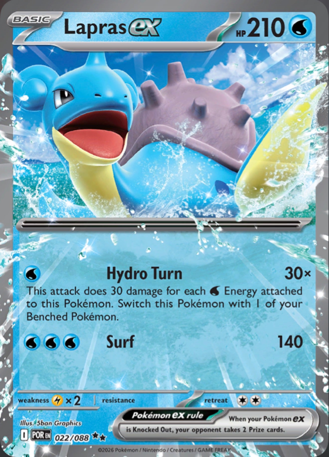 Pokémon Singles - Lapras ex - POR 22/88