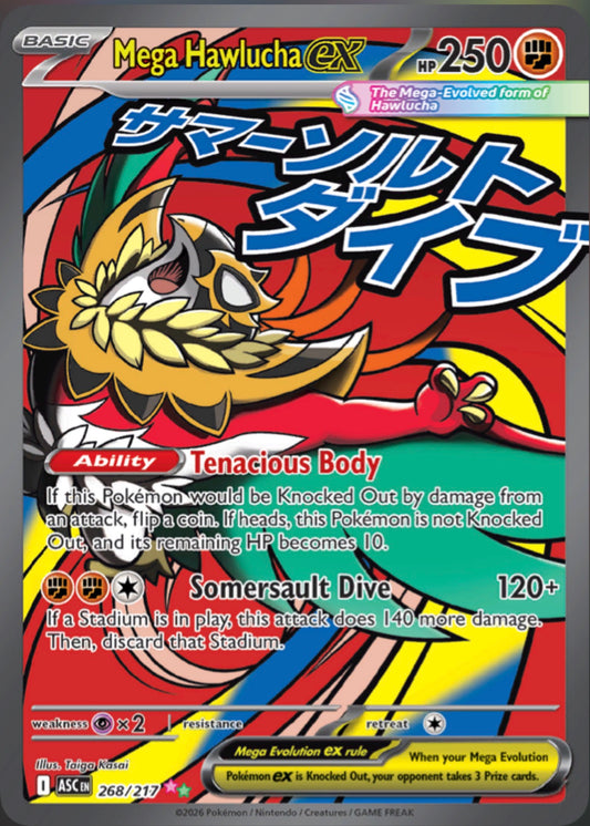 Pokémon Singles - Mega Hawlucha ex - ASC 268/217