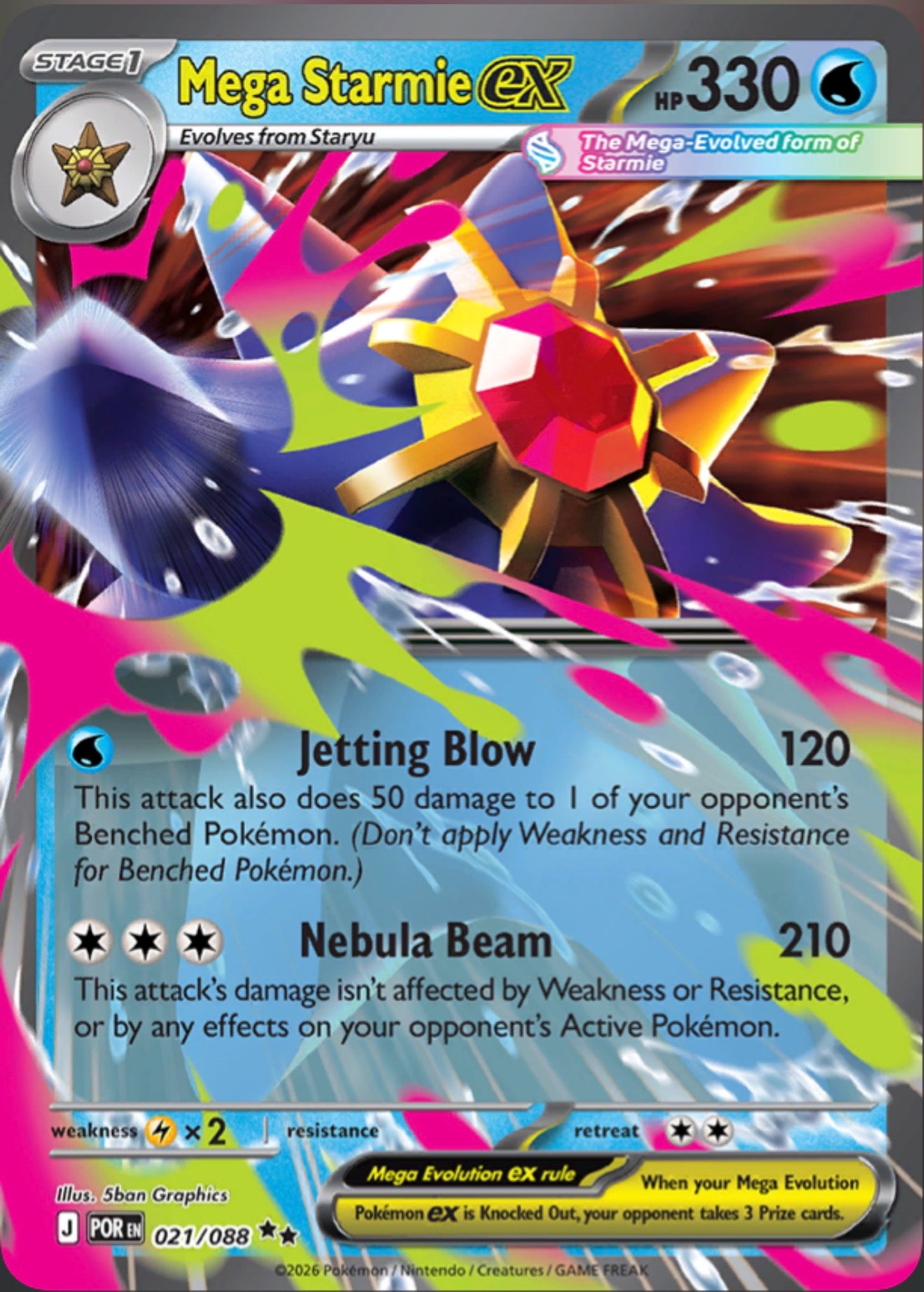 Pokémon Singles - Mega Starmie ex - POR 21/88
