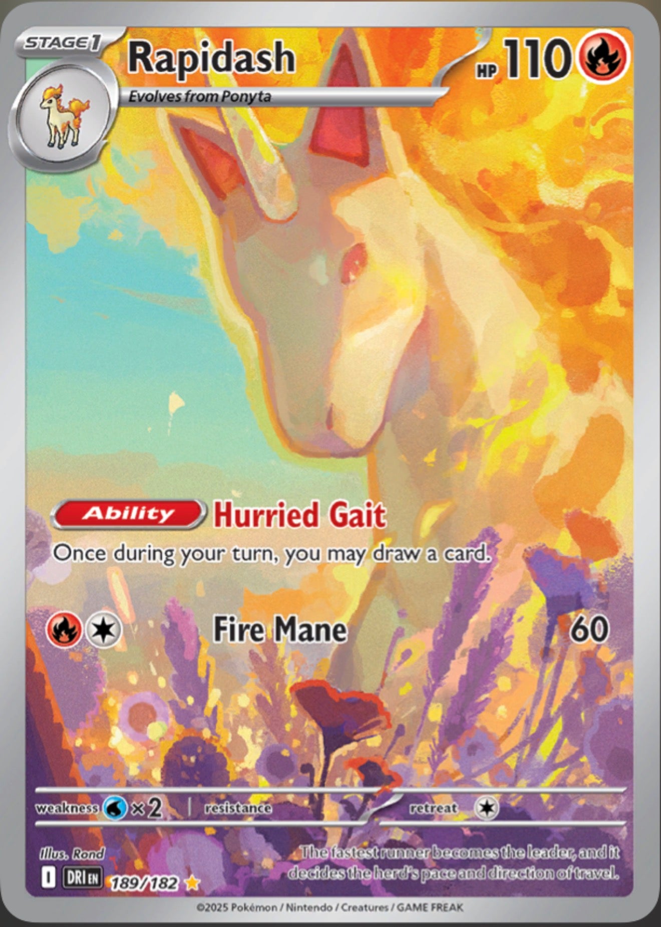 Pokémon Singles - Rapidash - DRI 189/182