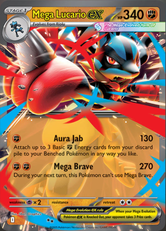 Pokémon Singles - Mega Lucario ex - MEG 77/132