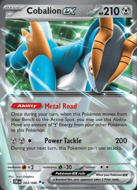 Pokémon Singles - Cobalion ex - CRI 64/86