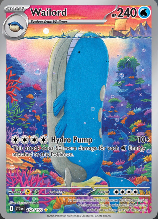 Pokémon Singles - Wailord - JTG 162/159