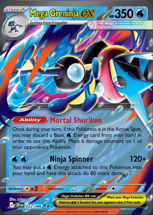 Pokémon Singles - Mega Greninja ex - CRI 22/86