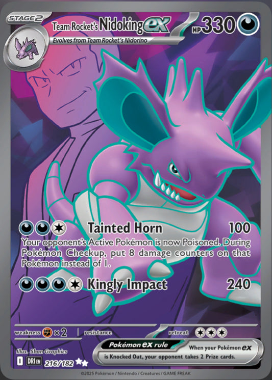 Pokémon Singles - Team Rocket’s Nidoking ex - DRI 216/182