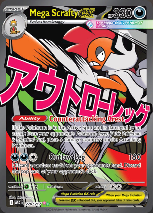 Pokémon Singles - Mega Scrafty ex - ASC 270/217